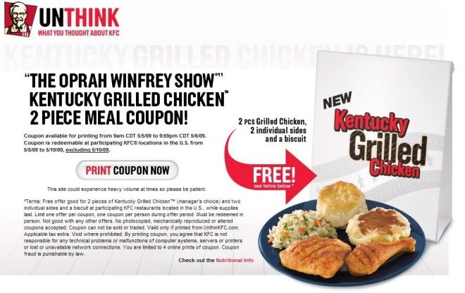 kfc grilled chicken coupon