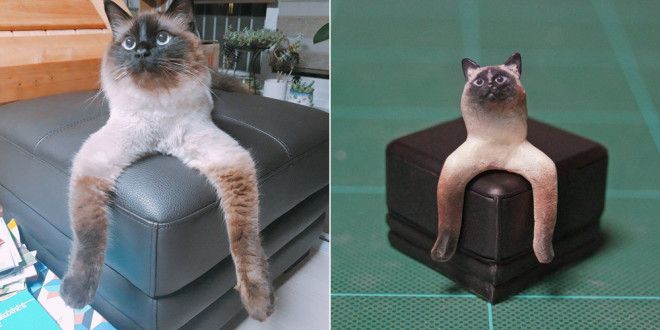 Художник превращает популярные фотографии животных в весёлые скульптуры