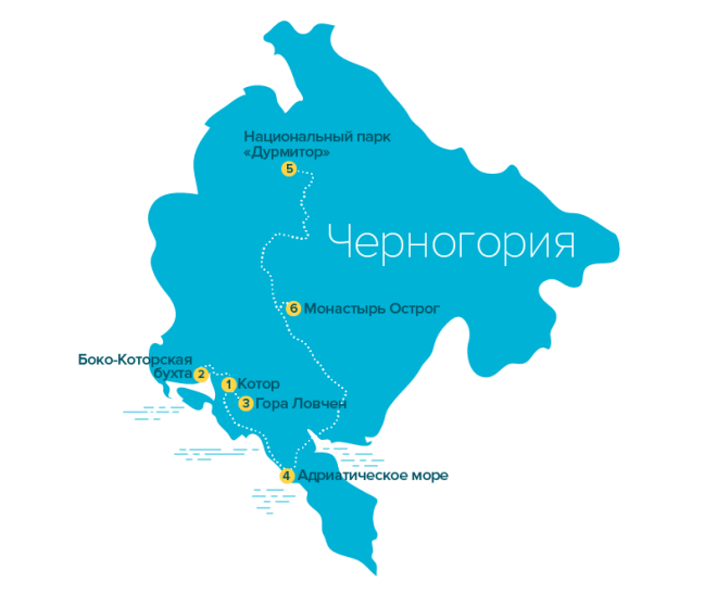 Маршрут самостоятельного путешествия по Черногории