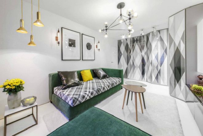 Гостиная с акцентной стеной Фото Галерея интерьеров