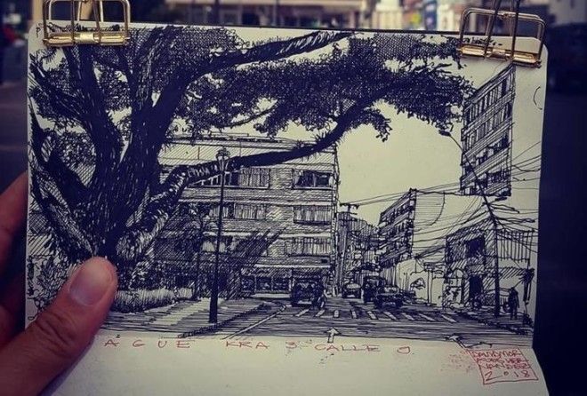 Колумбийский архитектор Дэвид Моралес делает ошеломляющие зарисовки!